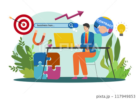Businessman searching for a business loan 117949853