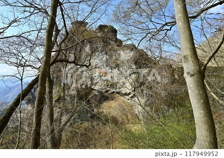 妙義山第四石門の岩峰 117949952