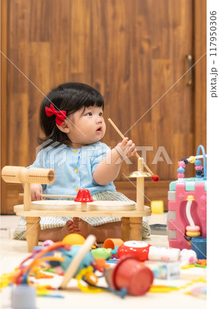 portrait of a baby girl portrait of a baby girl 117950306