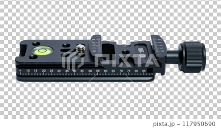 Macro focusing rail on a transparent background 117950690