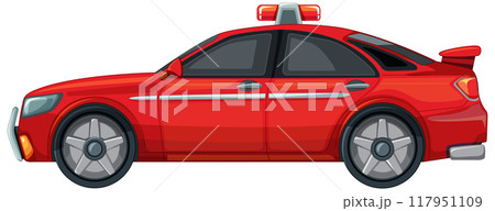 Red Police Car Vector Illustration 117951109