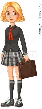 Student with Briefcase Illustration 117951147