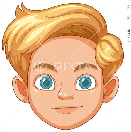 Blonde Boy Cartoon Vector 117951173