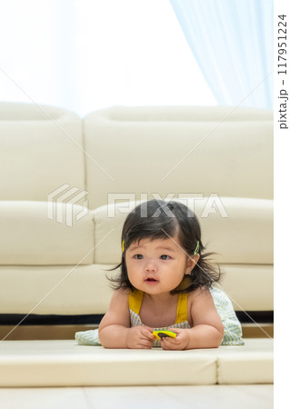 portrait of a baby girl portrait of a baby girl 117951224