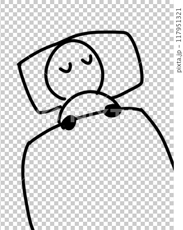 寝ている人のゆるいイラスト 寝ている人のゆるいイラスト 117951321