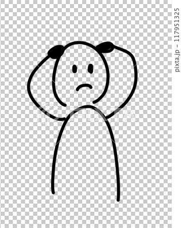 一個人抱著頭的鬆散插圖 117951325