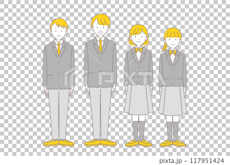 學生穿校服插畫 117951424