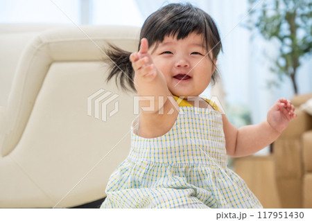 portrait of a baby girl portrait of a baby girl 117951430