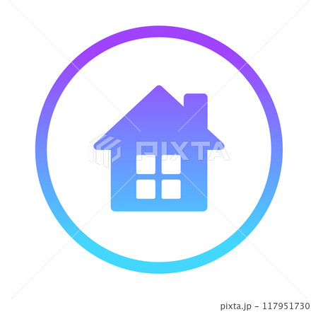 青紫色のグラデーション｜家マーク 117951730