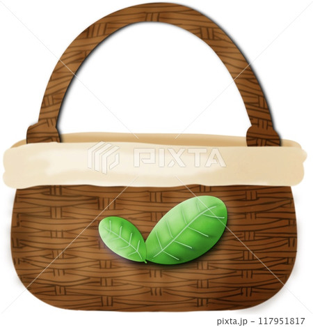wicker basket isolated on white background 117951817