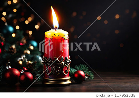 Christmas decoration with candle 117952339