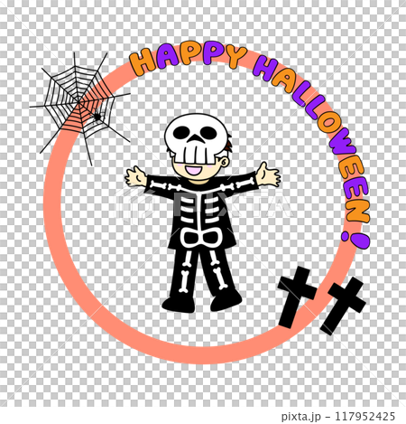 ハロウィンの仮装をした子どものイラスト素材 ハロウィンの仮装をした子どものイラスト素材 117952425