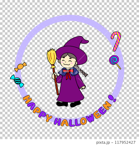 ハロウィンの仮装をした子どものイラスト素材 117952427