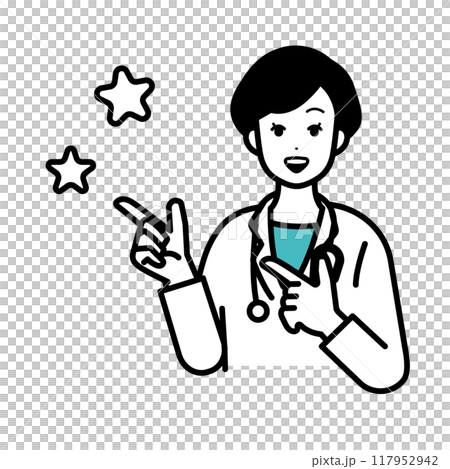 醫生愉快地傳達要點的插圖 117952942