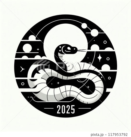 巳年の年賀状デザインイラスト 117953792