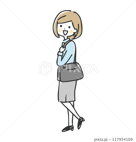 通勤する女性 117954109