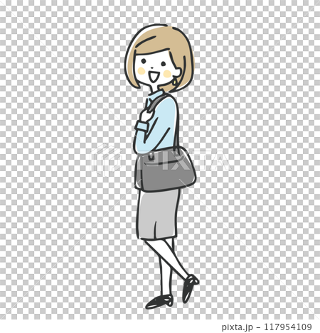 通勤する女性 117954109