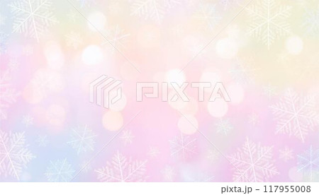 冬　クリスマス　雪　結晶　光　キラキラ　イメージ　背景素材 117955008