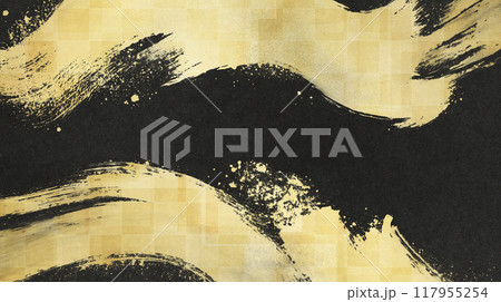和風な背景 筆の躍動感 和風な背景 筆の躍動感 117955254