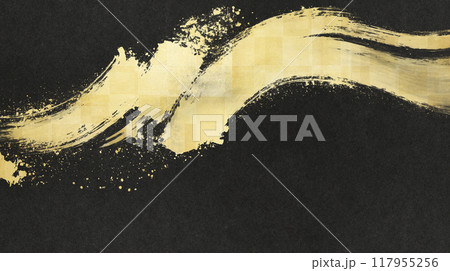 和風な背景　筆の躍動感 117955256