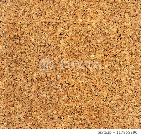 Seamless pattern with cork texture of brown color. Natural material backdrop of beige color. Endless texture can be used for wallpaper, pattern fills, web page background, surface texture 117955290