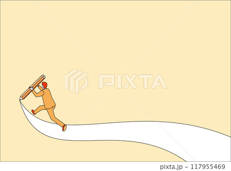 自分の道を描く男性 117955469