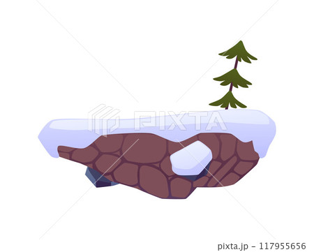 Snowy floating island vector illustration Snowy floating island vector illustration 117955656