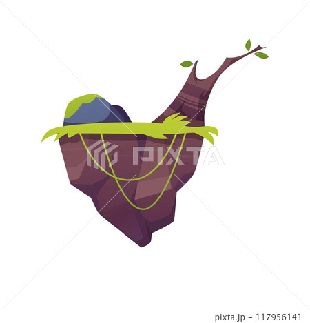 Floating island with tree vector illustration 117956141