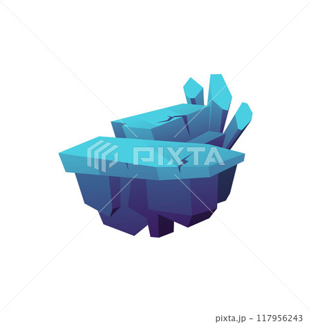 Floating crystal island vector illustration 117956243
