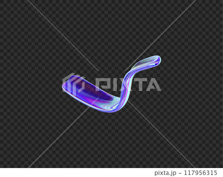Vector illustration of an elegant translucent object with a holographic texture on a transparent background. Vector illustration of an elegant translucent object with a holographic texture on a transparent background. 117956315