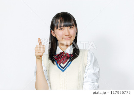 女子高生　サムズアップ 117956773