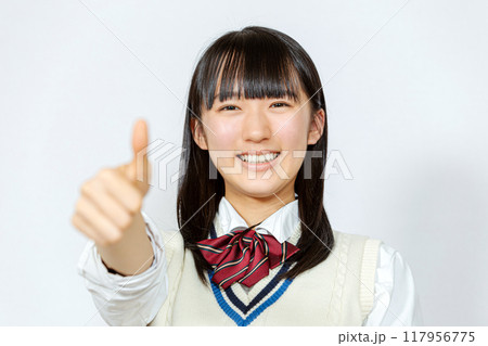 女子高生 サムズアップ 女子高生 サムズアップ 117956775