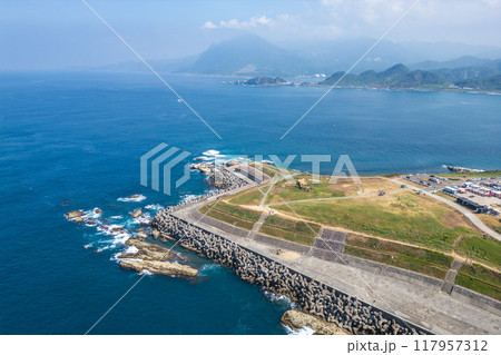 Aerial view of Chaojing Park located at Keelung city in Taiwan Aerial view of Chaojing Park located at Keelung city in Taiwan 117957312