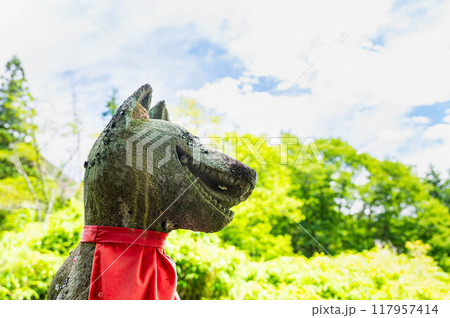 里坊稲荷神社　筑北村　狛狐 117957414
