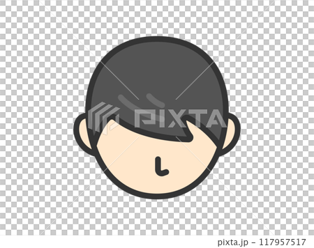 男性の髪の毛のアイコン（線画カラー）のイラスト 117957517