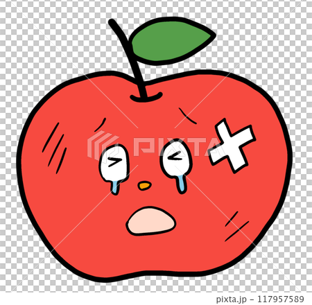 受傷哭泣的蘋果的插圖 117957589