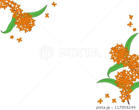 金木犀の装飾フレーム 117958249