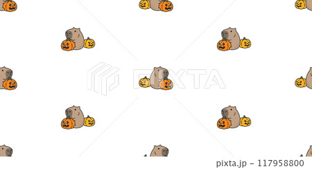capybara seamless pattern pumpkin halloween vector cartoon jack o lantern doodle animal gift wrapping paper tile background repeat wallpaper illustration scarf isolated design capybara seamless pattern pumpkin halloween vector cartoon jack o lantern doodle animal gift wrapping paper tile background repeat wallpaper illustration scarf isolated design 117958800