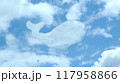 ちぎり絵、クジラ雲 117958866