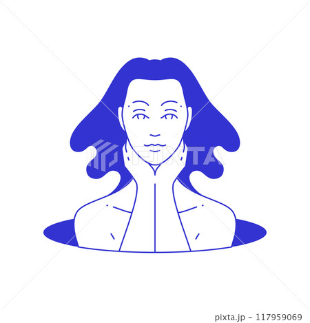 Y2k beautiful naked woman in hole psychedelic...のイラスト素材 [117959069] - PIXTA