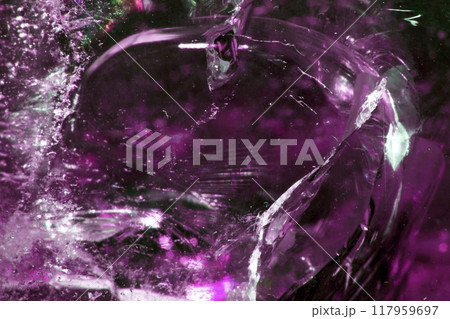 Close Up of a Rock Crystal with inclusions in Putple blue Rainbow Close Up of a Rock Crystal with inclusions in Putple blue Rainbow 117959697