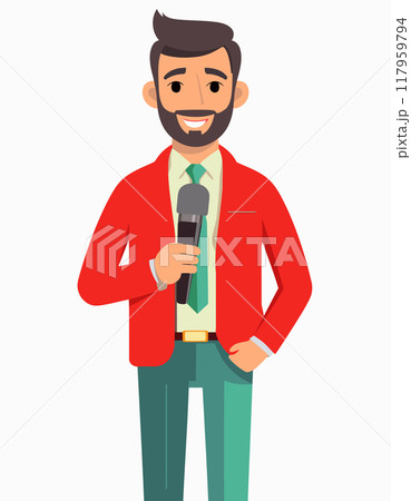 A news reporter with microphone A news reporter with microphone 117959794