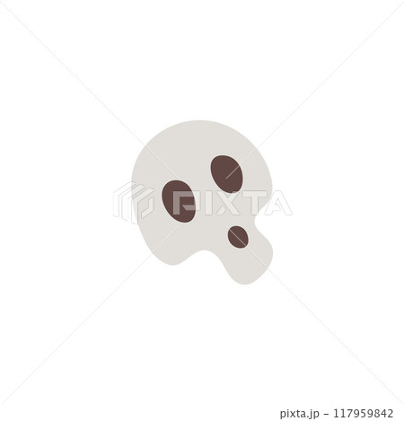 Human skull vector cartoon icon, scull braincase bones, Witch sign, Wicca pagan faith symbol, esoteric and occult item 117959842