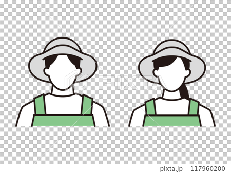 Farmers wearing straw hats Farmers wearing straw hats 117960200
