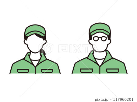 作業服を着ている畜産業者の男女 117960201