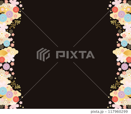 背景素材-花と桜と扇2024-11 背景素材-花と桜と扇2024-11 117960299