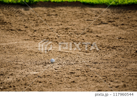 golfball in the Bunker golf course 117960544