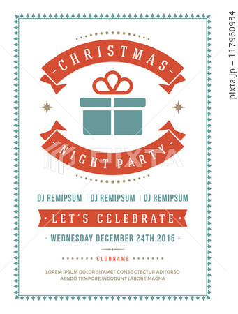 Christmas party invitation poster design vector illustration 117960934