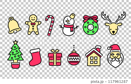 Simple and pop vector illustration icon of Christmas decorations 117961287