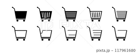 A cart on wheels for shopping. A cart on wheels for shopping. 117961680